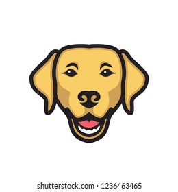 Labrador retriever dog face - isolated outlined vector illustration