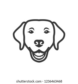 Labrador retriever dog face    isolated outlined vector illustration