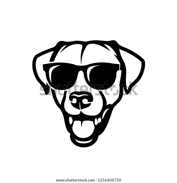 Labrador Retriever Dog Face Wearing Sunglasses Stock Vector (Royalty ...