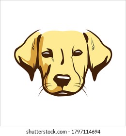 Labrador Retriever dog head  vector illustration on white background