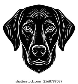 Labrador retriever dog head vector silhouette art illustration