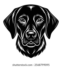 Labrador retriever dog head vector silhouette art illustration