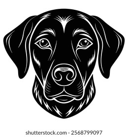 Labrador retriever dog head vector silhouette art illustration