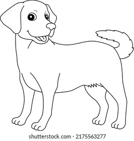 Labrador Retriever Dog Isolated Coloring Page 