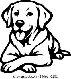 Labrador retriever cão que coloca pernas cruzadas design isolado no fundo branco eps