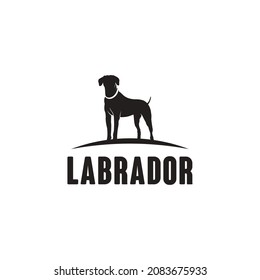 Labrador retriever dog logo vintage style vector illustration