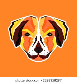 labrador retriever dog pets art colorful abstract modern mascot logo icon vector illustration
