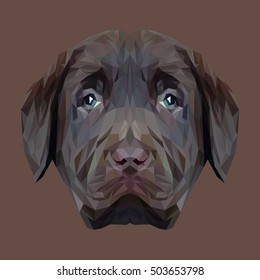 Labrador Retriever Dog puppy animal low poly design. Triangle vector illustration.
