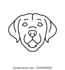 labrador retriever dog puppy pet line icon vector. labrador retriever dog puppy pet sign. isolated contour symbol black illustration