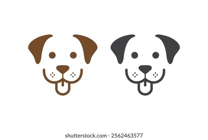 labrador retriever dog puppy pet line icon vector illustration