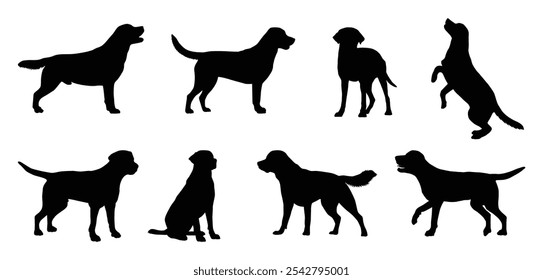 Labrador Retriever Hund Silhouetten Set