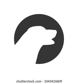 Labrador Retriever Dog Symbol Icon Round Flat Vector Art Design Color Circle 