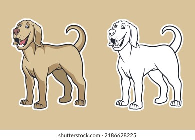 labrador retriever dog vector illustration cartoon style