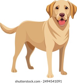 Labrador Retriever  Dog  vector style,Clipart , Illustration with white background