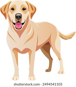 Labrador Retriever  Dog  vector style,Clipart , Illustration with white background