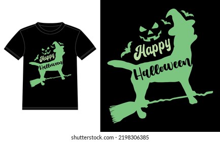 Labrador Retriever Is Flying Witch Funny Happy Halloween T-Shirt