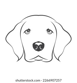 Labrador Retriever Head isolated on White Background. Abstract Dog Face Line art- Dog Logo - Portrait Vector - Pet Illustration