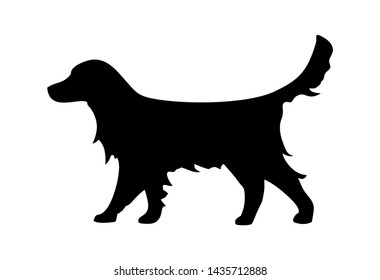 Labrador retriever icon. Dog standing silhouette. Vector flat illustration isolated on white background.