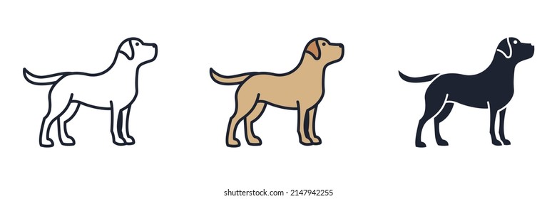 labrador retriever icon symbol template for graphic and web design collection logo vector illustration