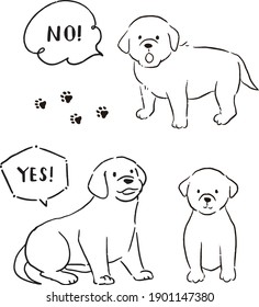 Labrador-Retrieve-Linie, Vektorgrafik