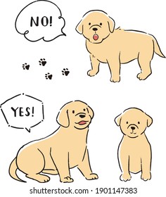 Labrador retriever line art vector illustration