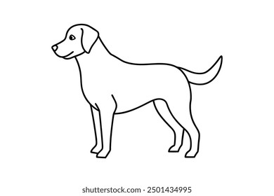 labrador retriever outline vector art illustration.