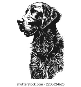 labrador retriever pics hand drawn vector black and white

