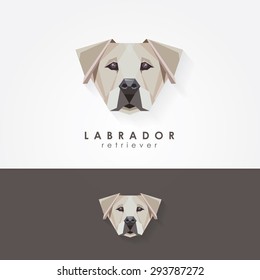 labrador retriever polygonal geometric contemporary logo icon illustration for various purposes. Military, rescue, therapy, assistance dog breed