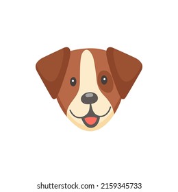 Labrador Retriever Portrait Of Dog In Flat Cartoon Style Isolated. Vector Puppy Purebred, Canadian Mammal Gun Dog, Hunting Breed. Doggy Puppy Lab With Large Ears, Animal Pedigree Pet Emoji Emoticon