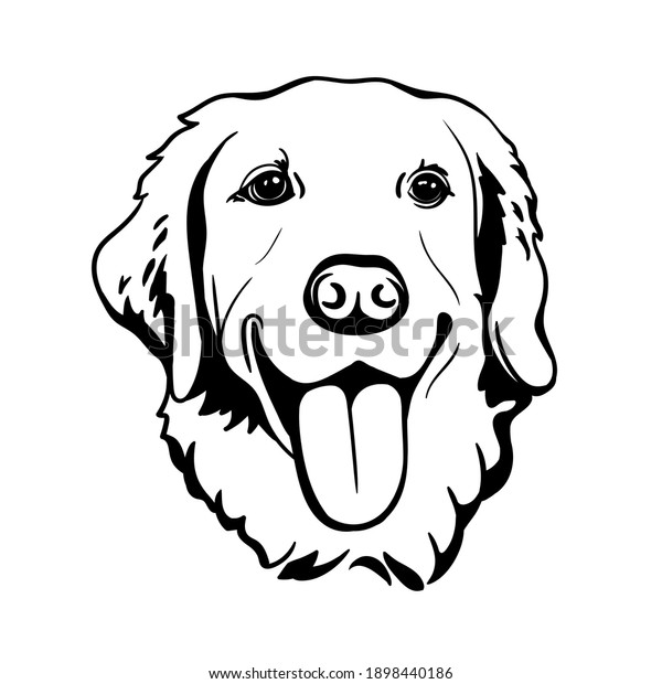 Labrador Retriever Silhouette Line Art Template Stock Vector (Royalty ...