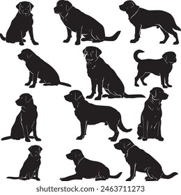 Labrador Retriever silhouette vector illustration 