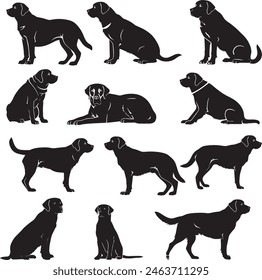 Labrador Retriever silhouette vector illustration 