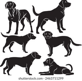 Labrador Retriever silhouette vector illustration 