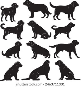 Ilustración vectorial de silueta de Labrador Retriever 