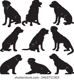 Ilustración vectorial de silueta de Labrador Retriever 