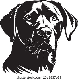 Labrador Retriever Silhouette Vector Illustration White Background