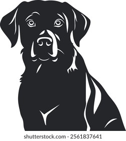 Labrador Retriever Silhouette Vector Illustration White Background