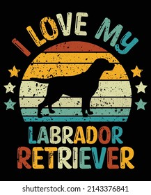Labrador Retriever silhouette vintage and retro t-shirt design svg