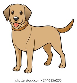 Ilustración vectorial de Labrador Retriever aislado sobre fondo blanco en estilo de dibujos animados.