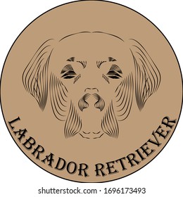 
Labrador Retriever vector logo in a circle.