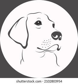  Labrador Retrievers dog clip art line vector