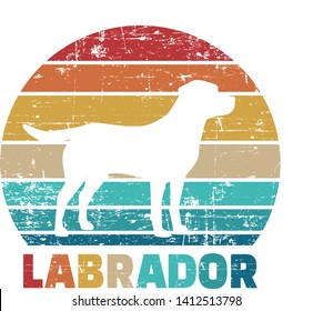 Labrador silhouette vintage and retro