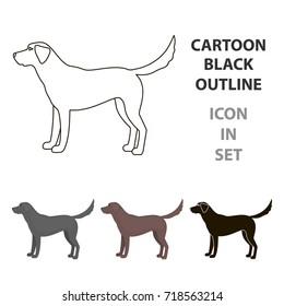 Labrador vector icon in cartoon style for web