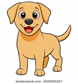 Labrador vector illustration isolated on white background in cartoon style