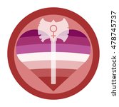 Labrys and heart love lesbian symbol