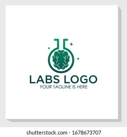 labs and brain logo template design vector, smart logo vector