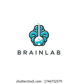 labs and brain logo template design vector, smart logo vector