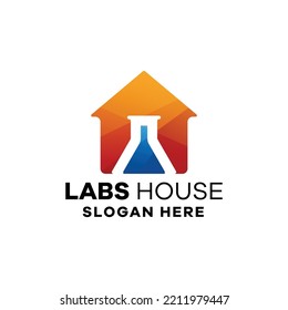 Labs House Gradient Logo Icon Illustration
