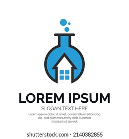 Vector Premium de diseño de logotipos para la Casa del Laboratorio y la Ciencia