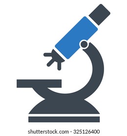Labs Microscope vector icon. Style is bicolor flat symbol, smooth blue colors, rounded angles, white background.